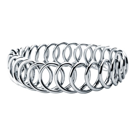 Inox Steel Bangle - Overlapping Circles - BR7991 - Click Image to Close